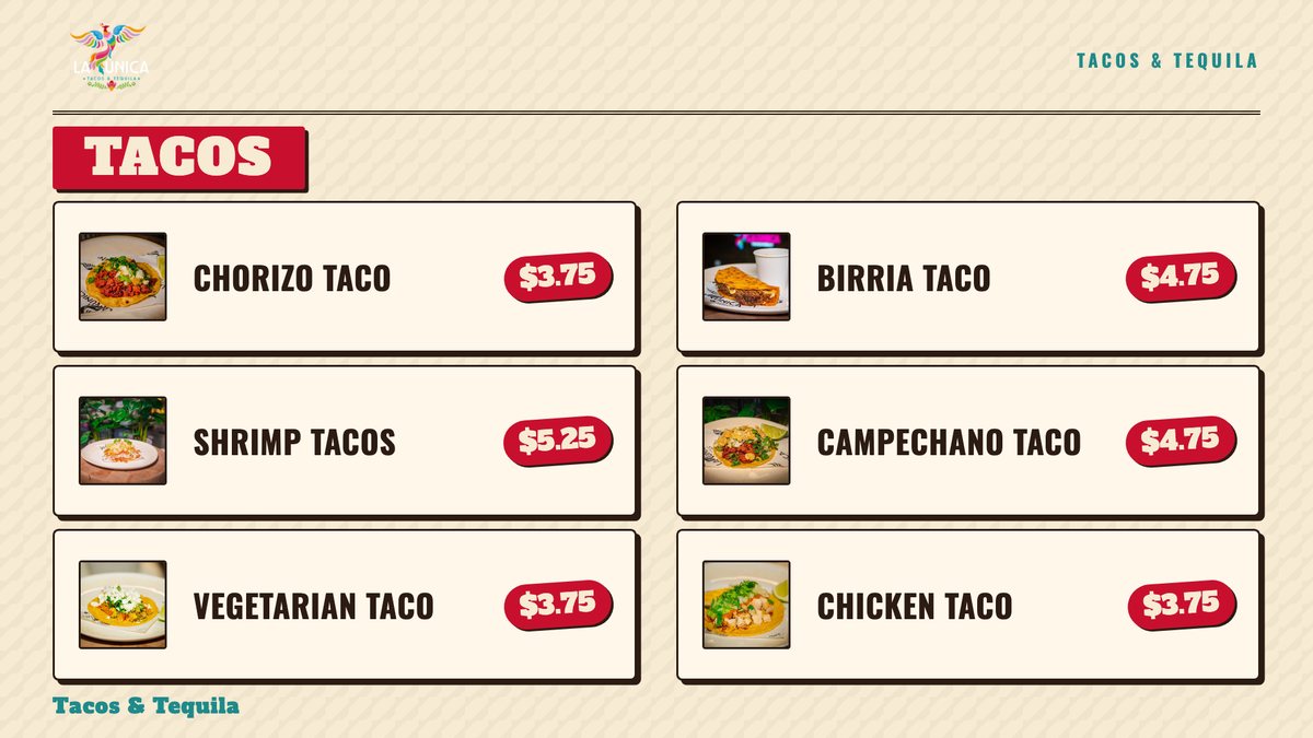 Diner cards menu board look