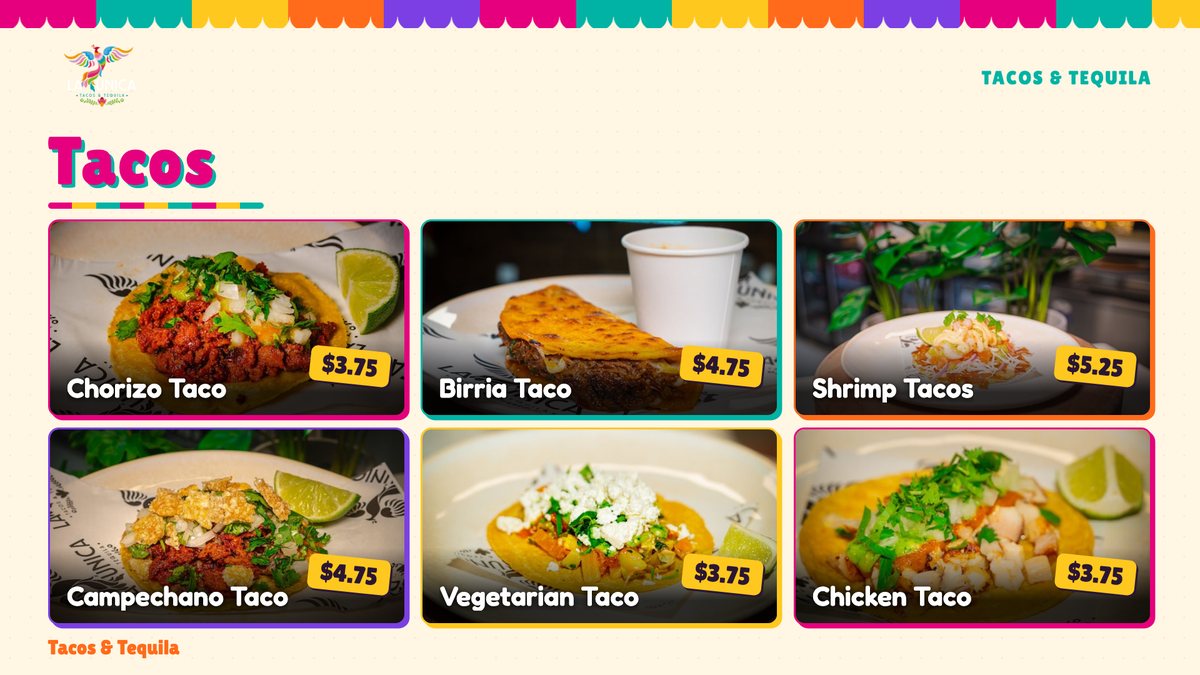 Fiesta menu board look