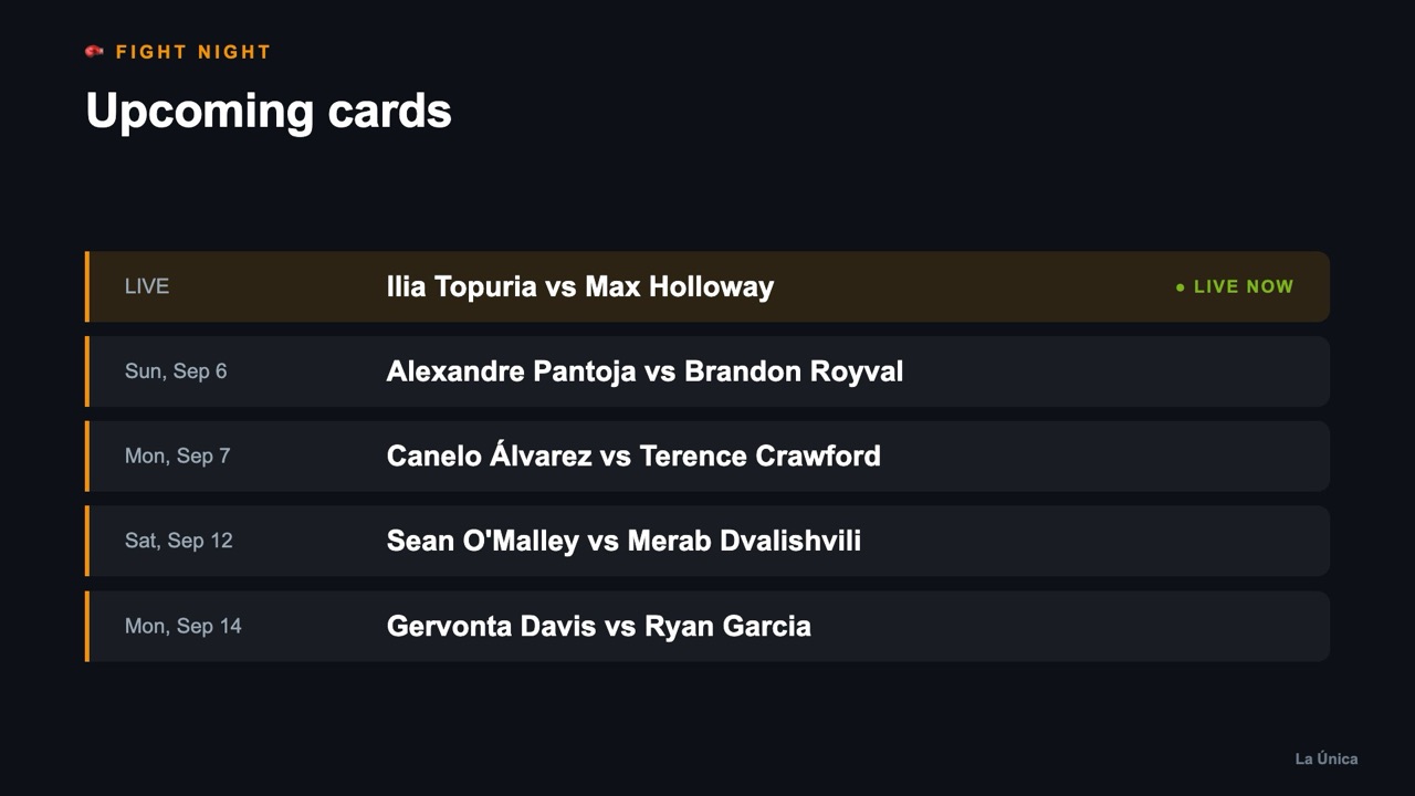 Fight Night Cards on a TV